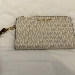 Michael Kors Cream Logo Wristlet